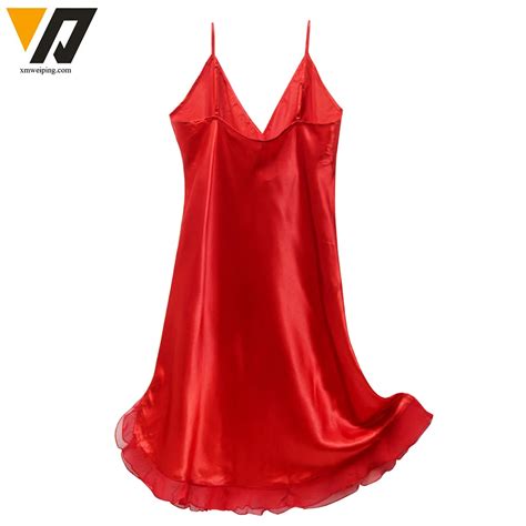 Xmweiping Womens Romantic Red New Sexy Silk Sleepwear Lingerie Night