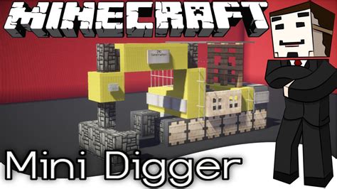 Minecraft Vehicle Tutorial How To Build Mini Digger Youtube