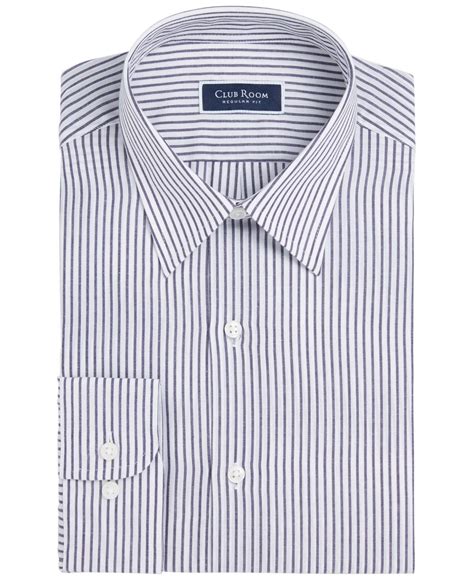 Club Room Mens Classic Regular Fit Stripe Dress Shirt Created For