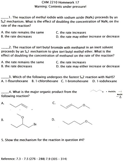 Solved Chm 2210 Homework 17 Warning Contents Under Pressure The