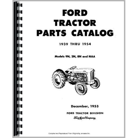 Ford 9N Tractor Parts Manual (1939-1942)