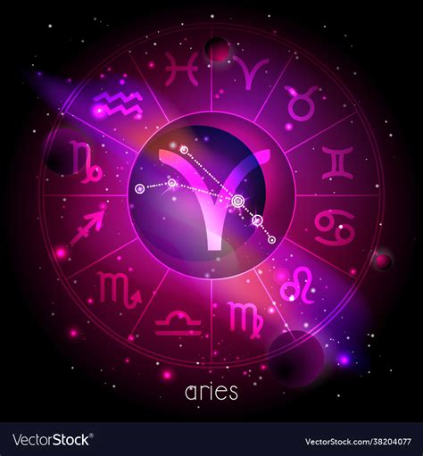 Sign And Constellation Aries Royalty Free Vector Image