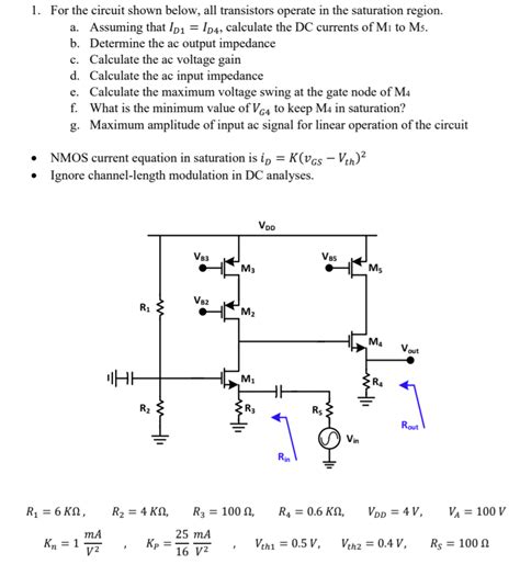 Solved 1 For The Circuit Shown Below All Transistors