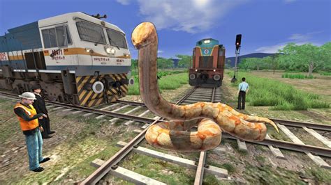 Giant Snake Vs Two Trains Stops The Train Train Simulator