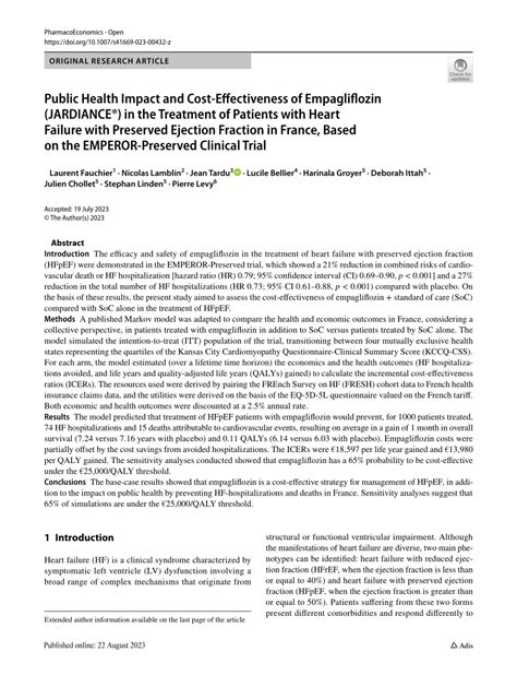 Pdf Public Health Impact And Cost Effectiveness Of Empagliflozin