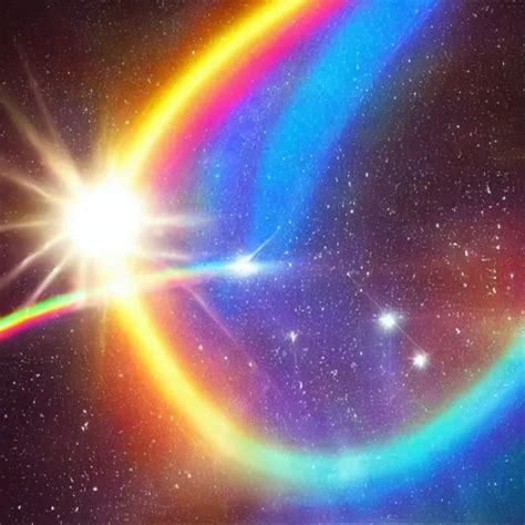 Rainbow Beam Of Shiny Light In Space Vintage Stable Diffusion Openart