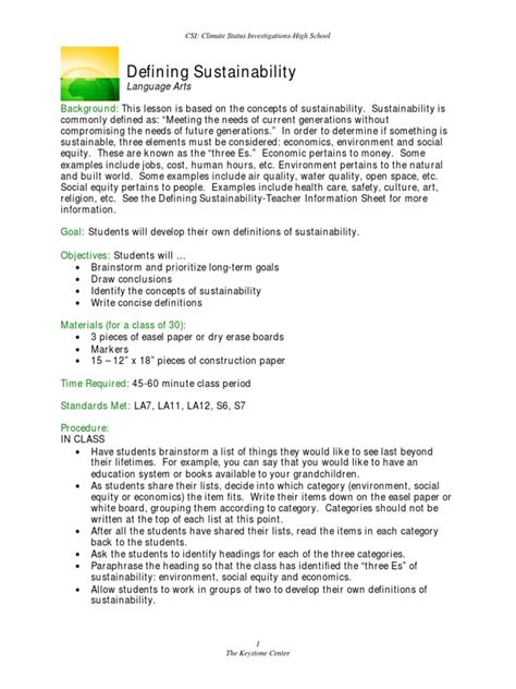 03 Defining Sustainability Pdf Sustainability Resource