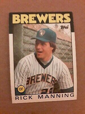 1986 Topps Rick Manning Baseball Card 49 Milwaukee Brewers EBay