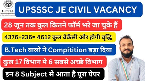 Upsssc Je Civil Vacancy Upsssc Je Total Form Fill Up Upsssc Je