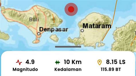 Gempa Bumi Lombok M 4 9 Getaran Dirasakan Hingga Bali Berita Lombok