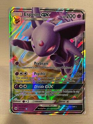 Espeon Gx Holo Ultra Rare Sun Moon Sm Pokemon Card Mint Ex Nm