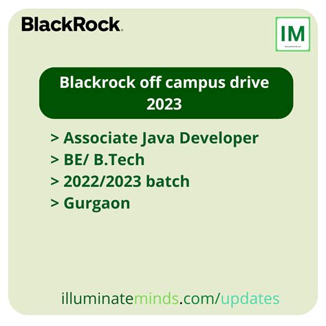 Blackrock Off Campus Drive 2023 Associate Java Developer Be Btech