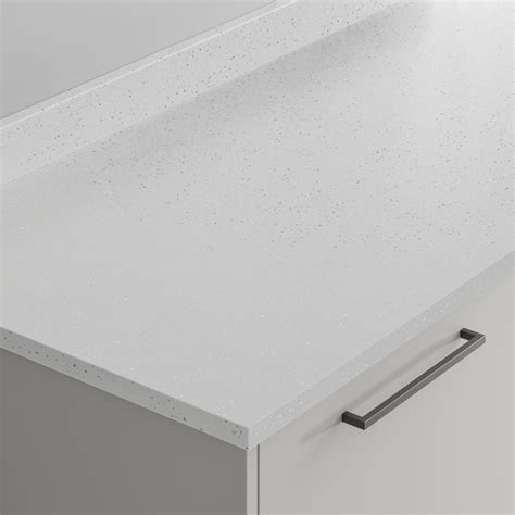 Howdens 3m X 19mm White Sparkle Quartz Effect Laminate Upstand Howdens