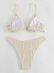 Shein Swim Basics Solid Underwire Bikini Swimsuit Shein Uk