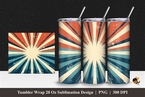 Retro Strip Tumbler Wrap Sublimation Design 1