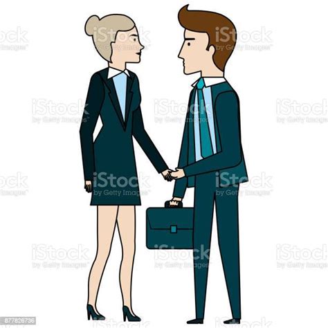 Businesspeople With Portfolio Avatars Characters Stock Illustration Download Image Now Adult