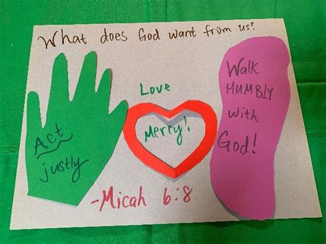 Craft Ideas For Micah Act Justly Love Mercy Walk Humbly Pdf