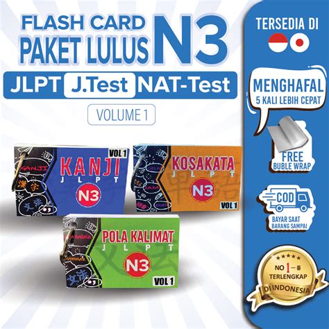 Jual Flashcard Set Jlpt Level N Volume Kanji Kosakata Pola Kalimat