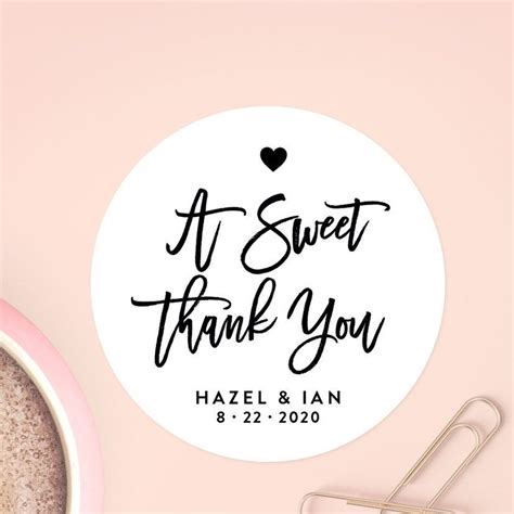 A Sweet Thank You Stickers Sweet Favor Label Custom Party Etsy