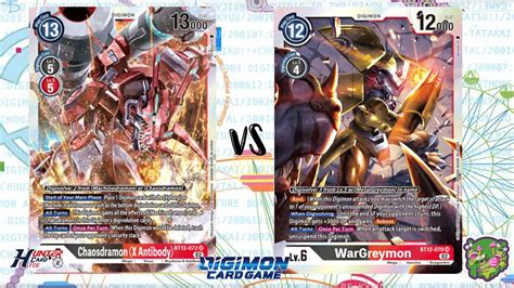 Digimon Tcg Chaosdramon X Black Vs Wargreymon Red Youtube