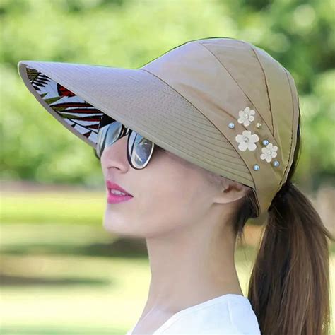 Wide Brim Sun Visor Foldable Picnic Hat Beach Uv Protection Scallop Ca