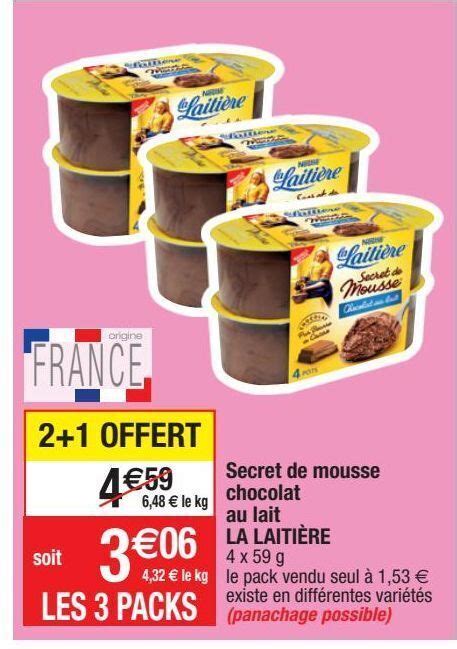 Promo Secret de mousse chocolat au lait la laitière chez Migros