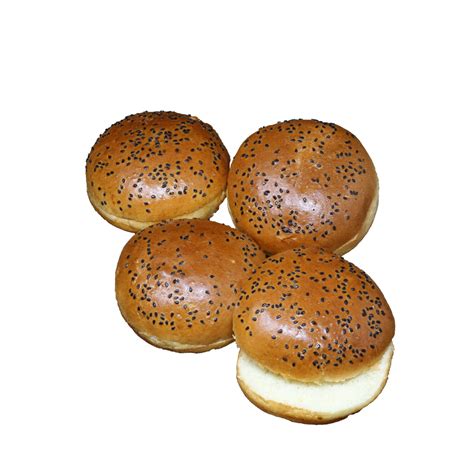 Brioche Hamburger Black Sesame 4 Glazed Dozen Sliced Dozen La