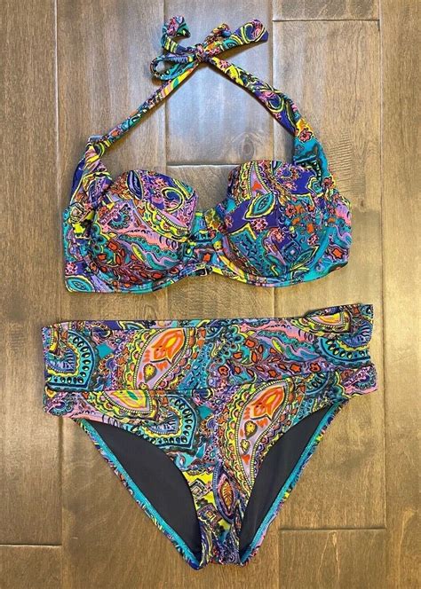 Victoria S Secret Blue Purple Paisley Bikini D Sma Gem