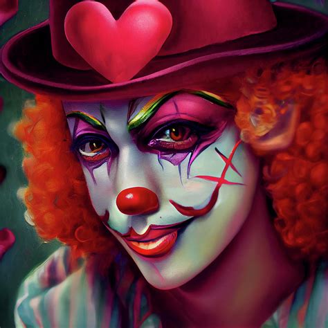 Female Circus Clown Digital Art By Aj Etheridge Fine Art America