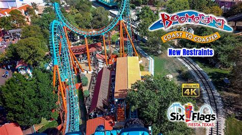 Oct 2023 Boomerang Coast To Coaster With New Restraints On Ride 4K POV