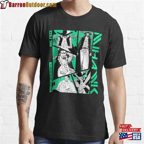 Mihawk One Piece Manga Panel Color Version Essential T-Shirt Classic ...