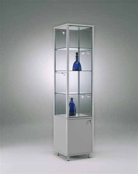 Vitrine Mit Unterschrank C417M 41 5x41 5x183 Cm Aus ESG Sicherheitsglas