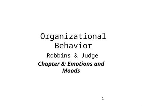 Ppt Organizational Behavior Robbins Judge Chapter Emotions And