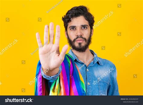 Gay Pride Homosexual Boy His Hand Stock Photo 2191450337 Shutterstock