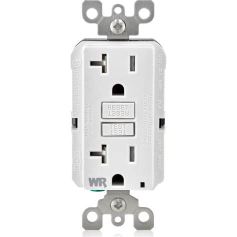 Leviton 20 Amp 125 Volt Duplex Self Test Tamper Resistantweather Resistant Gfci Outlet White