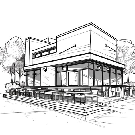 Premium Photo Restaurant Sketch