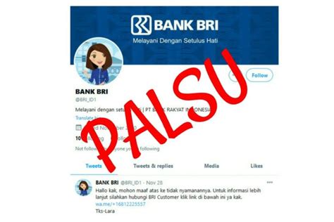 Awas Akun Palsu Di Twitter Catut Bank BRI