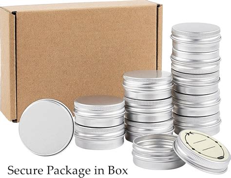 Pack Oz Aluminum Tin Cans With Screw Lid And Labels Refillable