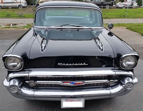 1957 Chevy 210 Classic Car V8 Engine Black 4 Door For Sale In Fresno