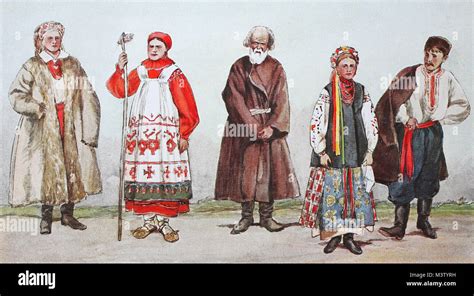 Fashion, clothes, folk costumes in European Russia, the Little Russians ...