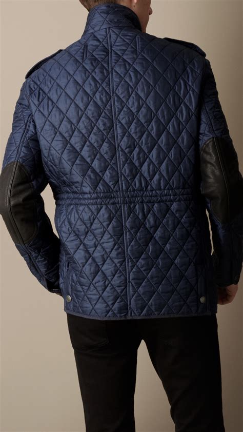 Burberry Diamond Quilted Field Jacket In Blue For Men Navy Lyst