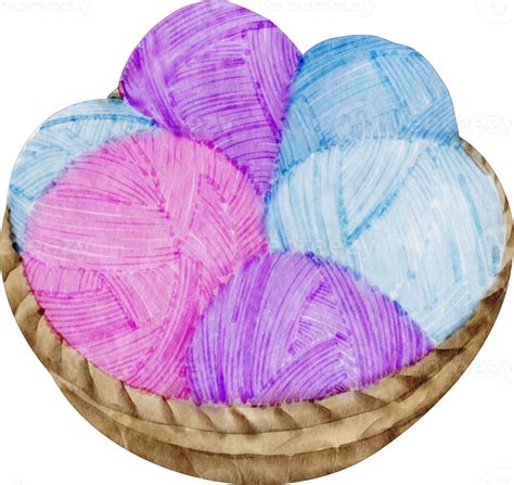 Watercolor Yarn Clip Art Png