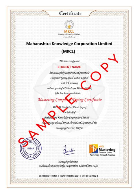 Sample Certificate Mct De