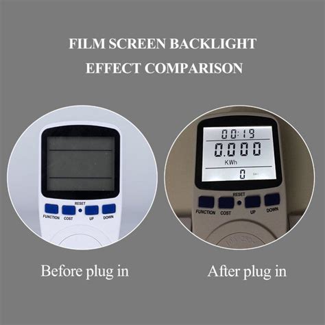 Watt Meter, Plug-in Socket Power Meter, Auto Cost Calculator, Backlit Large Display, Overload ...