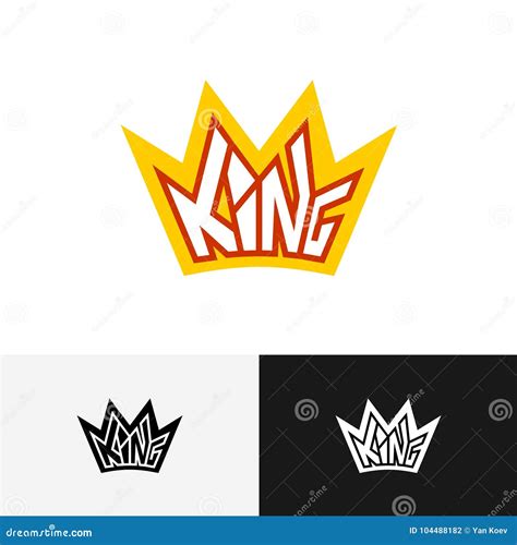 King crown text logo. stock vector. Illustration of logo - 104488182