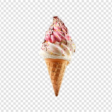 Premium PSD Ice Cream Cone On A Transparent Background