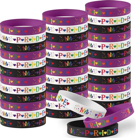 Pride Accessories Bracelets 36Pcs Rainbow Gay Pride Silicone