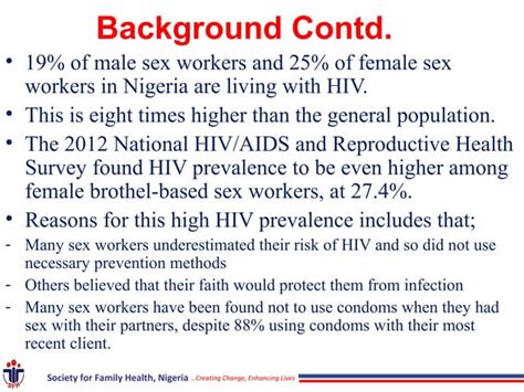 Hiv Knowledge And Risk Behaviour Of Female Sex Workers In Oyo State