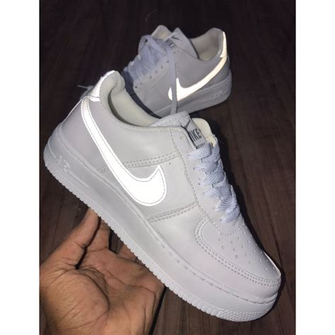 Nike Air Force Branco Refletivo Cano Baixo Dunk Lacre Shopee Brasil