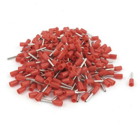 200 Pcs Cord End Terminal Tubular Insulated Ferrule Red E7508 20AWG 0